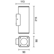 Ryka Square ABS GU10 Up Down Facing Outdoor Wall Light - Lighting.co.za