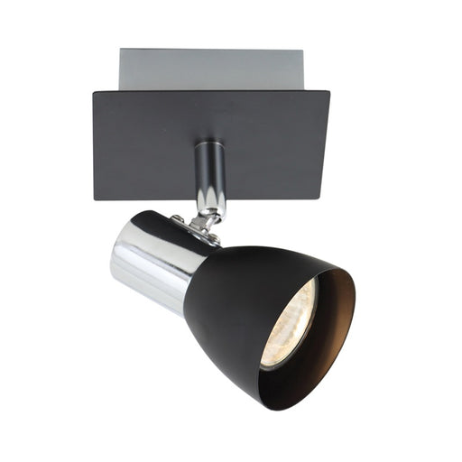 Indo Adjustable GU10 Black and Chrome 1L Spotlight - Lighting.co.za