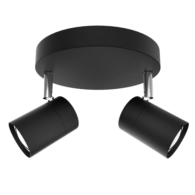 Vermont Black Adjustable GU10 2 Light Spot Light - Lighting.co.za