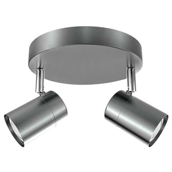 Vermont Silver Adjustable GU10 2 Light Spot Light - Lighting.co.za
