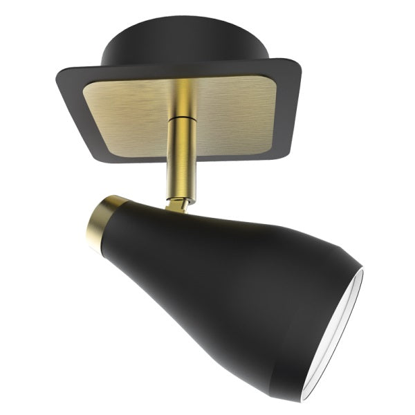 Curtis Black Gold Adjustable GU10 1 Light Spot Light - Lighting.co.za