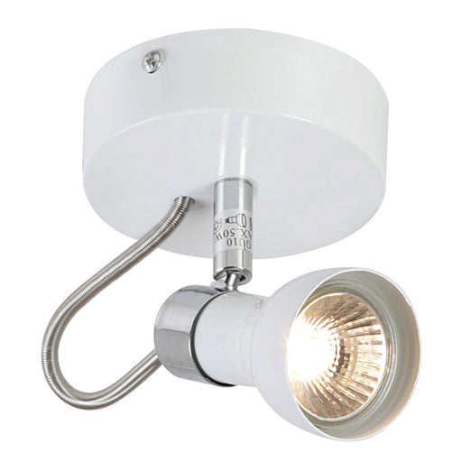 Swan Adjustable GU10 White Chrome 1L Spotlight - Lighting.co.za