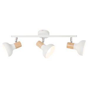 Loft Black | White Metal and Wood Look 3L Spotlight - Lighting.co.za