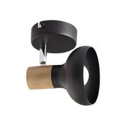 Loft Black Metal and Wood Finish 1L Spotlight - Lighting.co.za