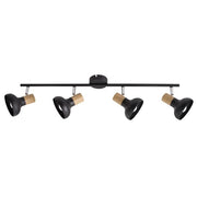 Loft Black Metal and Wood Finish 4L Spotlight - Lighting.co.za