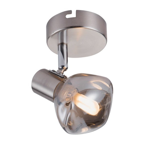 Milan Adjustable Smoke Glass 1 Light Spot Light - Lighting.co.za