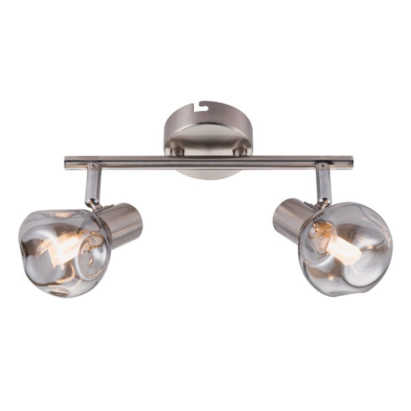 Milan Adjustable Smoke Glass 2 Light Spot Light - Lighting.co.za