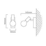 Townshend 1 L Wood and Black | White Spot Light - Lighting.co.za