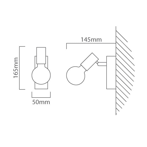 Townshend 1 L Wood and Black | White Spot Light - Lighting.co.za