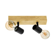 Townshend 2 L Wood and Black | White Spot Light - Lighting.co.za