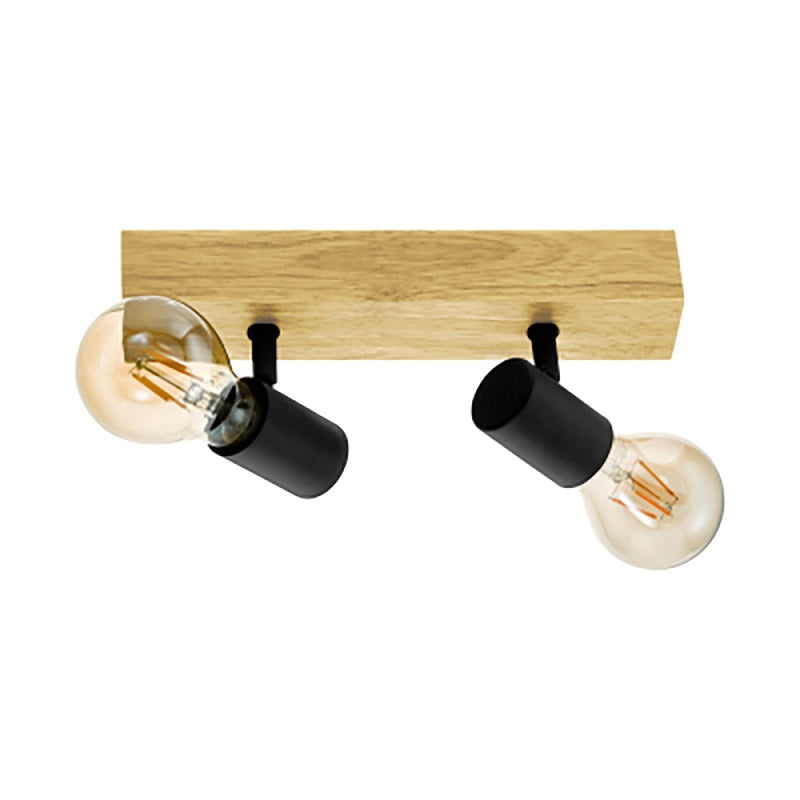Townshend 2 L Wood and Black | White Spot Light - Lighting.co.za