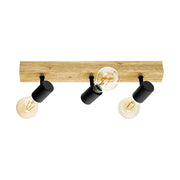 Townshend 3 L Wood and Black | White Spot Light - Lighting.co.za