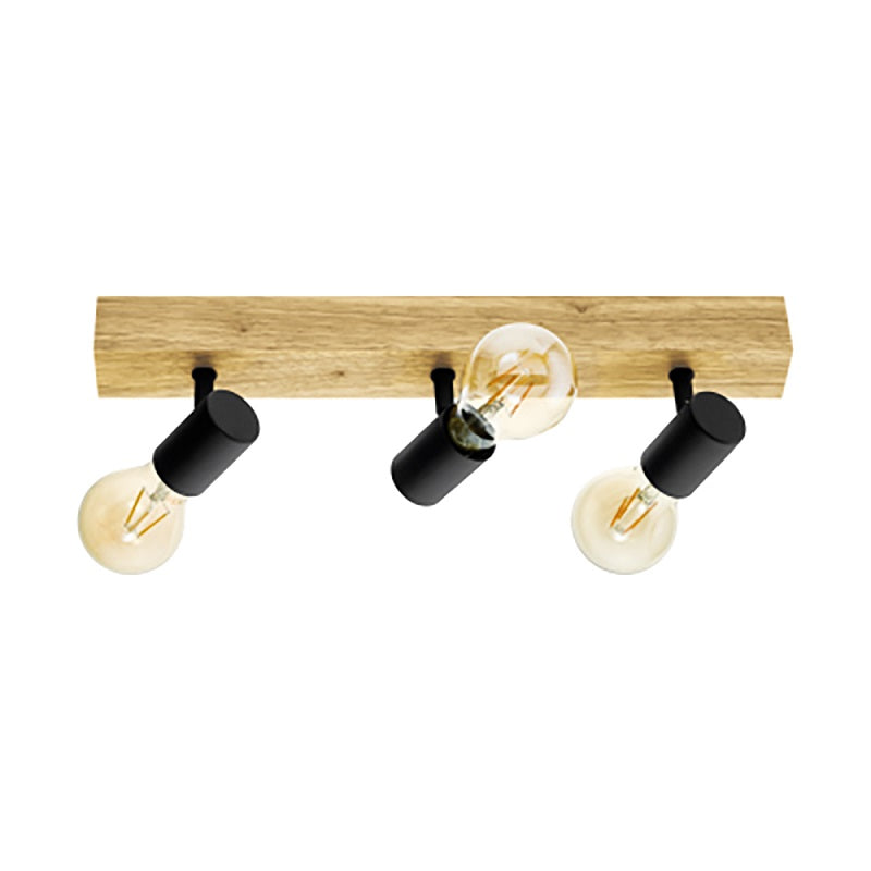 Townshend 3 L Wood and Black | White Spot Light - Lighting.co.za