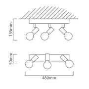 Townshend 3 L Wood and Black | White Spot Light - Lighting.co.za