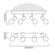 Townshend 4 L Wood and Black | White Spot Light - Lighting.co.za