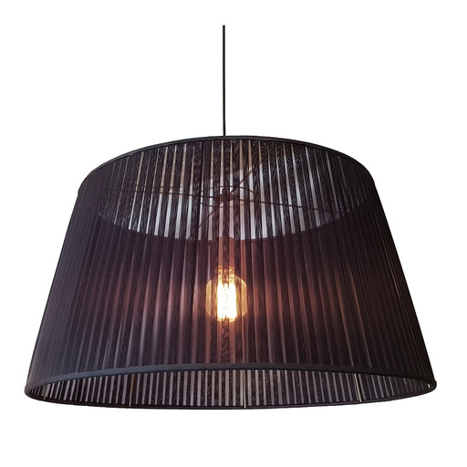 Chloe Large Pleated Black Organza Shade Pendant Light - Lighting.co.za