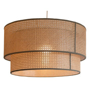 Cape Lux Double Drum Rattan Cane Shade Pendant Light 2 Sizes - Lighting.co.za