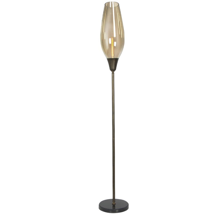 Bollene Amber Cognac Glass Floor Lamp - Lighting.co.za