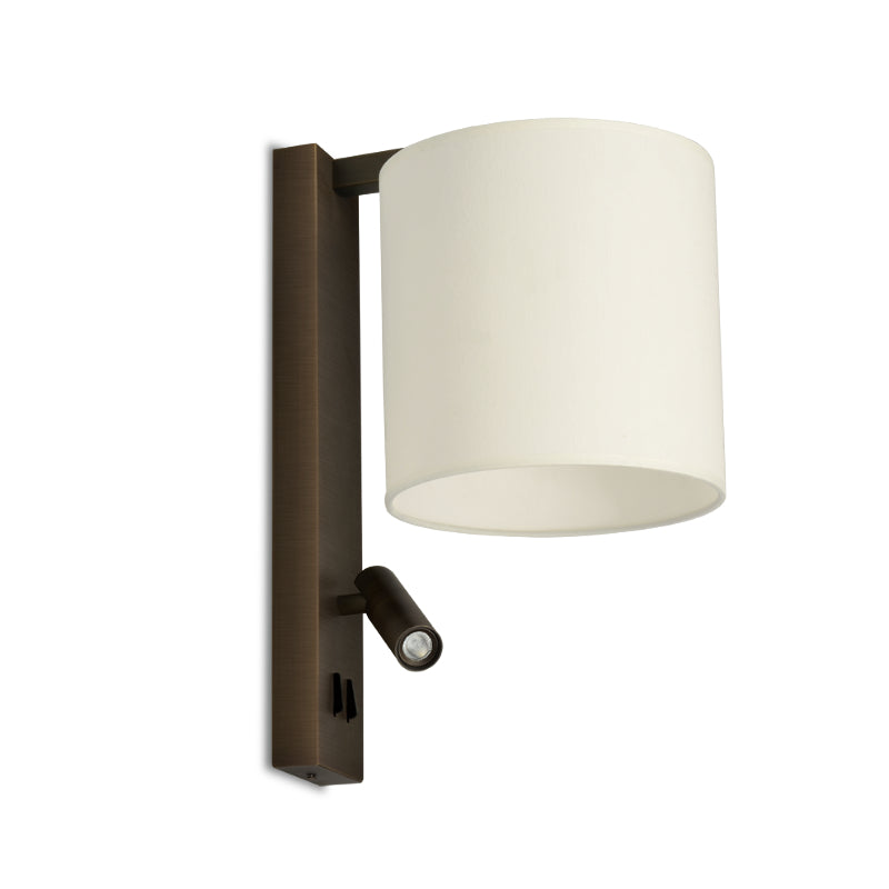 Saxon Black or Bronze LED Bedside Reading Wall Light with Shade - Lighting.co.za