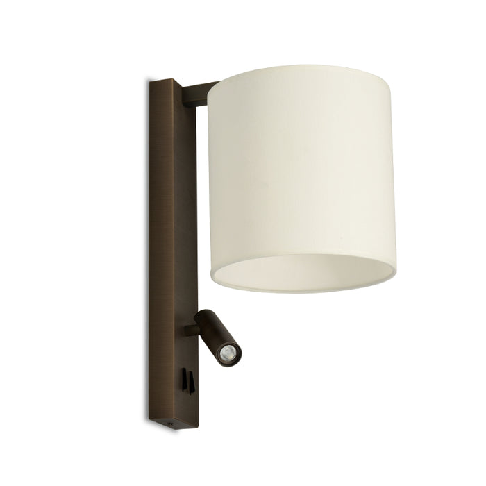 Saxon Black or Bronze LED Bedside Reading Wall Light with Shade - Lighting.co.za