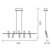 1925 Black and Gold Linear LED Pendant Light - Lighting.co.za