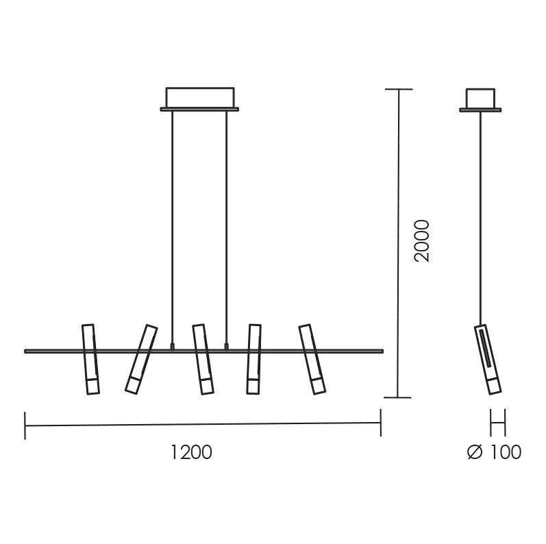 1925 Black and Gold Linear LED Pendant Light - Lighting.co.za