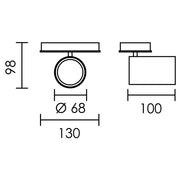 Lone Square Adjustable GU10 1 Light Spot Light - Lighting.co.za