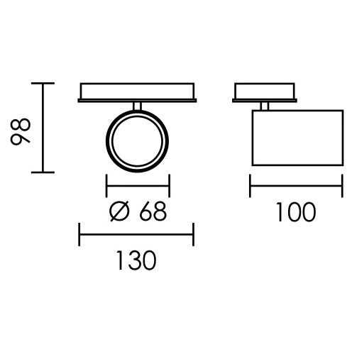 Lone Square Adjustable GU10 1 Light Spot Light - Lighting.co.za