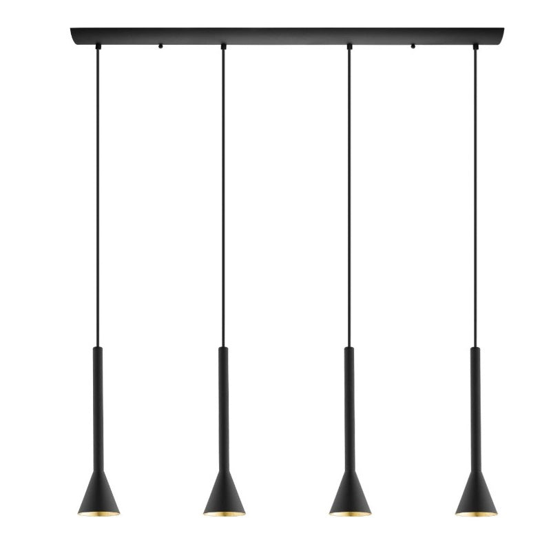Cortaderas Flute Slim Black Gold Linear Pendant Light - Lighting.co.za