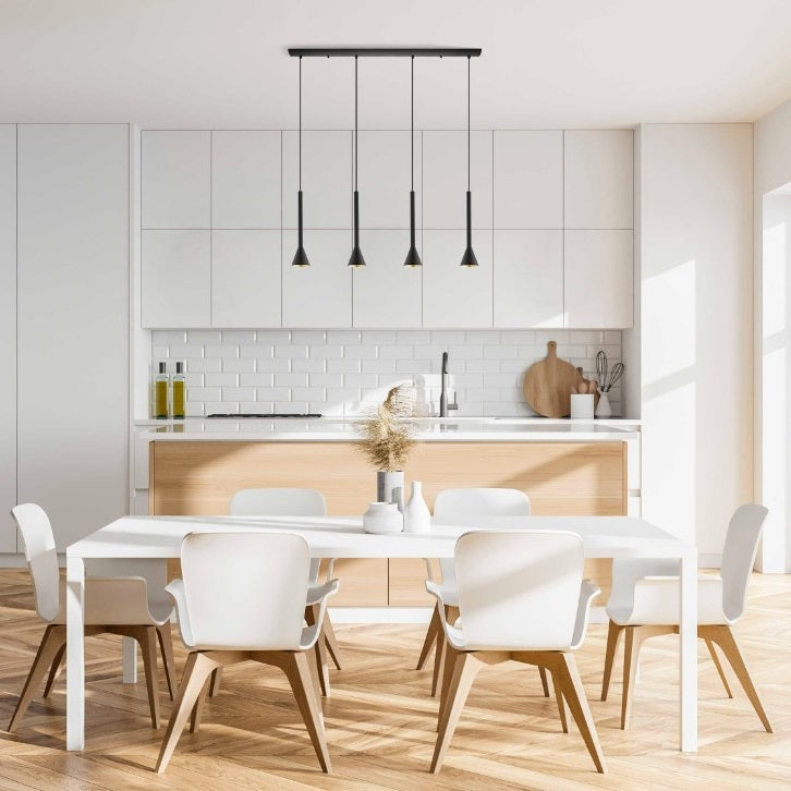 Cortaderas Flute Slim Black Gold Linear Pendant Light - Lighting.co.za