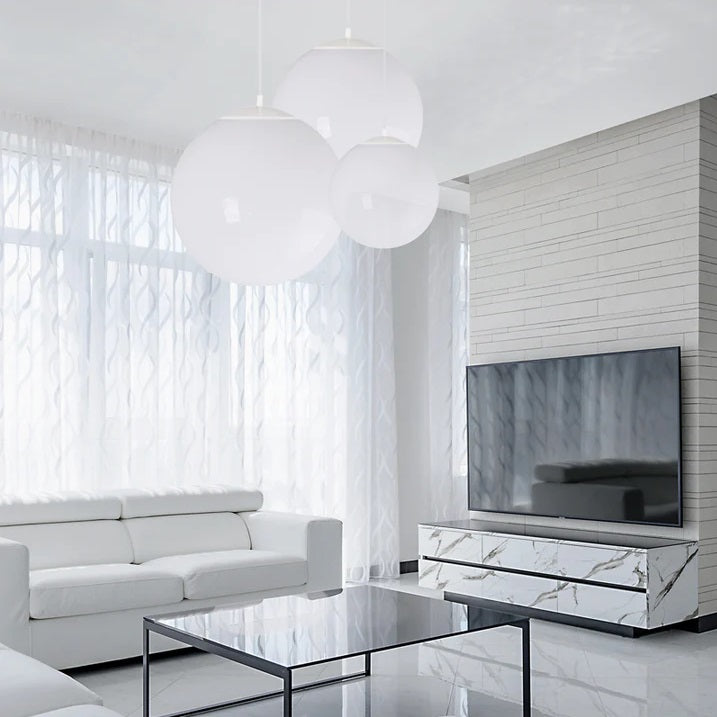 Palla Smoke Grey | White | Clear Ball Pendant Light 3 Sizes - Lighting.co.za