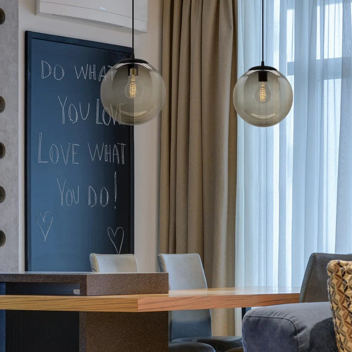 Palla Smoke Grey | White | Clear Ball Pendant Light 3 Sizes - Lighting.co.za