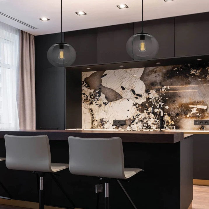 Palla Smoke Grey | White | Clear Ball Pendant Light 3 Sizes - Lighting.co.za