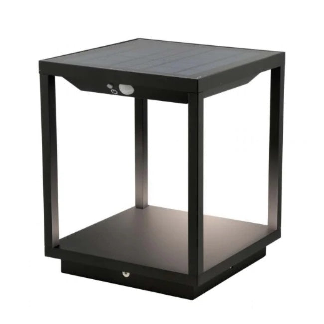 Cage Black Solar LED Outdoor Bollard Light with Motion Sensor - Lighting.co.za