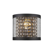 Aron Crystal and Black Mesh Shade Wall Light - Lighting.co.za