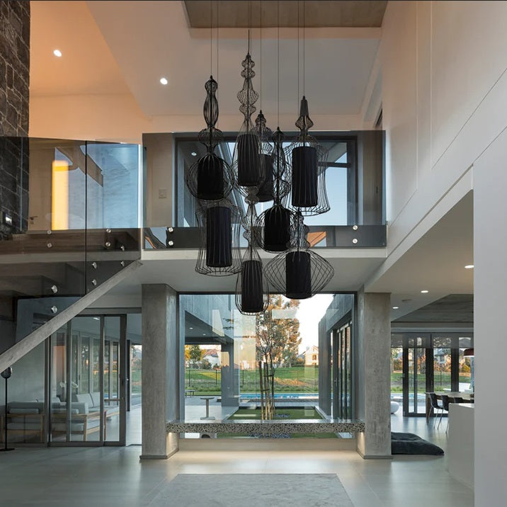 Tokyo 1 Long Black Wire Shade Pendant Light - Lighting.co.za