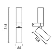 Banyan Gold | Black | White Adjustable Up Down Facing Wall Light - Lighting.co.za