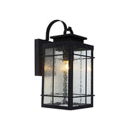 Marsten Black And Glass Outdoor Lantern Wall Light - Lighting.co.za
