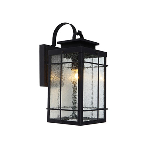 Marsten Black And Glass Outdoor Lantern Wall Light - Lighting.co.za