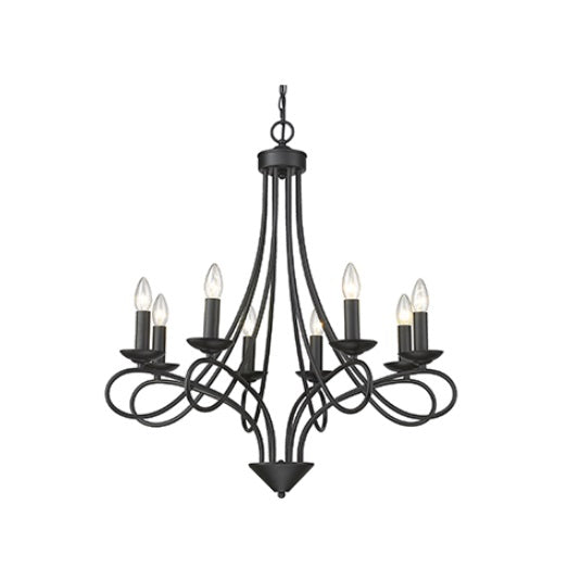 Cohen Classic Light Plain Black Chandelier Various Sizes - Lighting.co.za