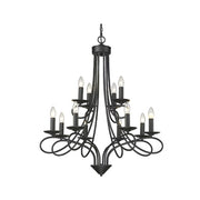 Cohen Classic Light Plain Black Chandelier Various Sizes - Lighting.co.za
