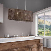 Sendero Natural Oval Wood Shade Pendant Light 2 Options - Lighting.co.za