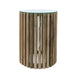 Sinyati Round Natural Pin Oak Slatted Side Table 2 Sizes - Lighting.co.za