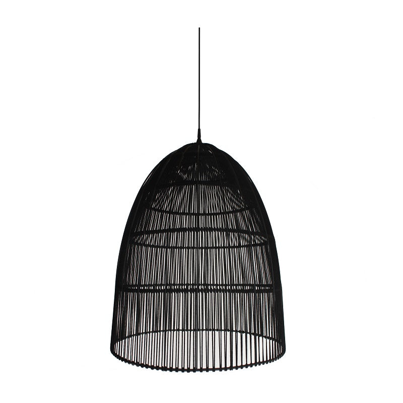 Sloan Black Woven Rope Long Cone Pendant Light - Lighting.co.za