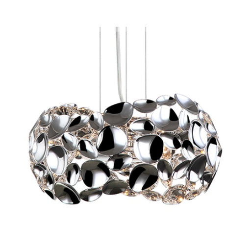 Minje White Copper Chrome Geometric Pendant Light 2 Sizes - Lighting.co.za