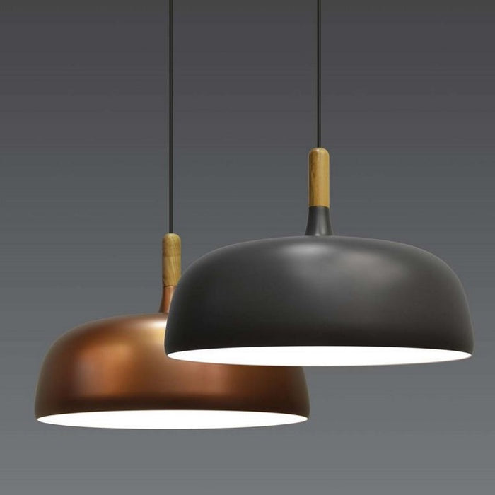 Soho Large Copper | Dark Grey with Wood Nordic Pendant Light - Lighting.co.za