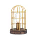 Solo Brass Look and Wood Cage Table Lamp - Lighting.co.za