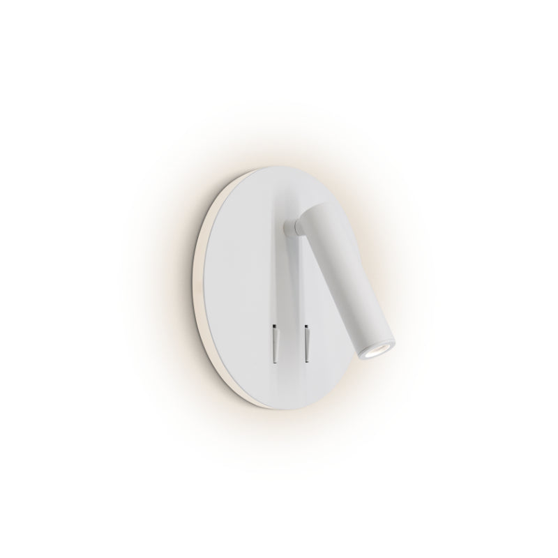 Spin Round Black or White LED Bedside Reading Wall Light with Back Light - Lighting.co.za