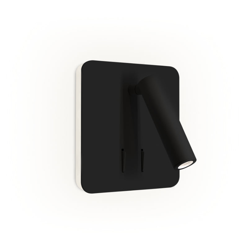 Spin Square Black or White LED Bedside Reading Wall Light with Back Light - Lighting.co.za