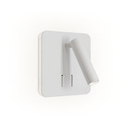 Spin Square Black or White LED Bedside Reading Wall Light with Back Light - Lighting.co.za